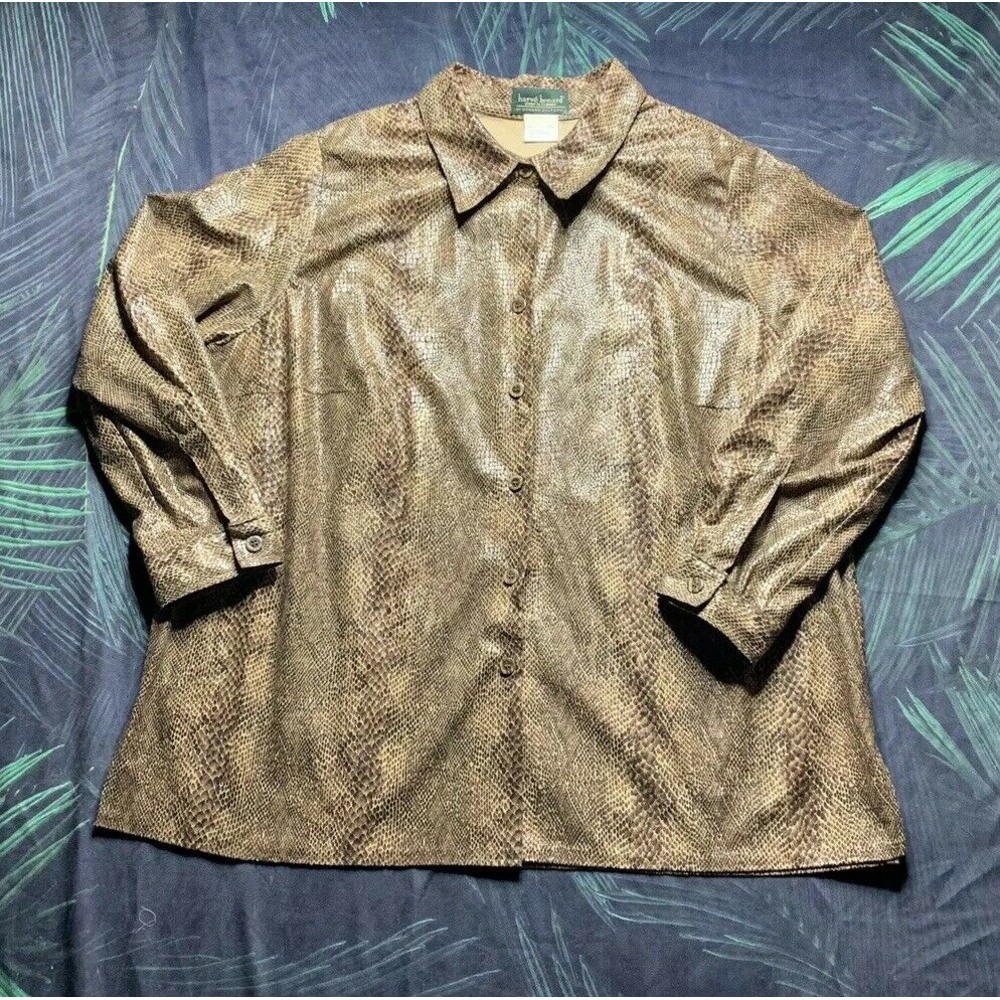 Harve Bernard Snakeskin Button Down 26W
